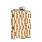 Mid-Century Ribbon Print - kamelaankleurig en crèm Heupfles (Rechts)