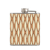 Mid-Century Ribbon Print - kamelaankleurig en crèm Heupfles (Achterkant)