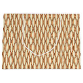 Mid-Century Ribbon Print - kamelaankleurig en crèm Large Cadeautasje (Voorkant)