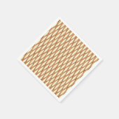 Mid-Century Ribbon Print - kamelaankleurig en crèm Servet (Hoek)