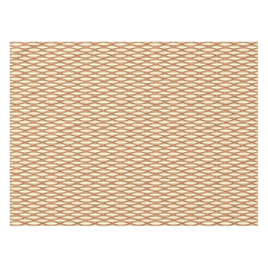 Mid-Century Ribbon Print - kamelaankleurig en crèm Tafelkleed (Voorkant (Horizontaal))