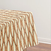 Mid-Century Ribbon Print - kamelaankleurig en crèm Tafelkleed (Voorbeeld)
