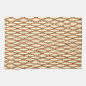 Mid-Century Ribbon Print - kamelaankleurig en crèm Theedoek (Horizontaal)