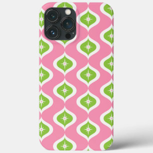 Mid Century Roze & Groen Geometrische Kerstmis Case-Mate iPhone Case