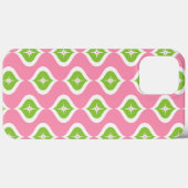 Mid Century Roze & Groen Geometrische Kerstmis Case-Mate iPhone Case (Achterkant (horizontaal))
