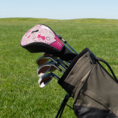 Mid Century Roze Hart Katten Golfheadcover (Insitu)