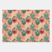 Mid Century Roze Kerstversieringen Inpakpapier Vel (Voorkant 2)