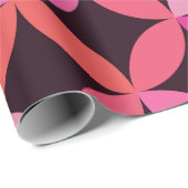 Mid Century roze, koraal en rode cirkels Cadeaupapier (Rol Hoek)