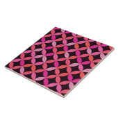 Mid Century Roze, rode en koraalcirkels Tegeltje (Zijkant)