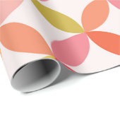 Mid Century Roze Rood Sinaasappel Cirkels Cadeaupapier (Rol Hoek)