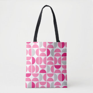 Mid Century Roze Tegels Canvas tas