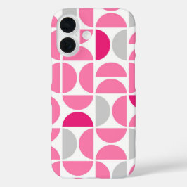 Mid Century Roze Tegels iPhone 16 Hoesje