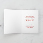 Mid-Century Santa & Reindeer Custom Photo Feestdagen Kaart (Binnen)