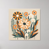 Mid Century Scandi Garden Canvas Afdruk (Voorkant)