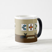 Mid Century Scrabble Katten Magische Mok (Voorkant rechts)