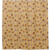 Mid-Century Shower Curtain Copper & Pink Pop Douchegordijn (Voorkant)