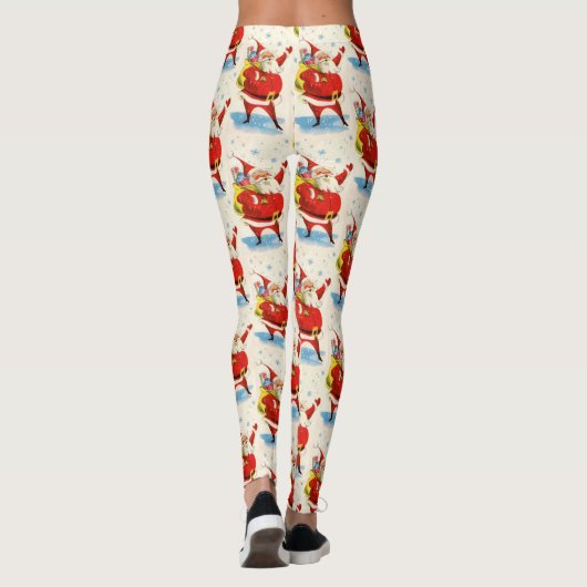 Mid Century Sinterklaas Leuke Partij Vrouwen Leggings (Achterkant)