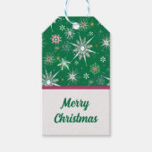 Mid-Century Snowflakes Galore On Green Cadeaulabel (Voorkant)