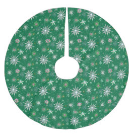 Mid-Century Snowflakes Galore On Green Kerstboom Rok