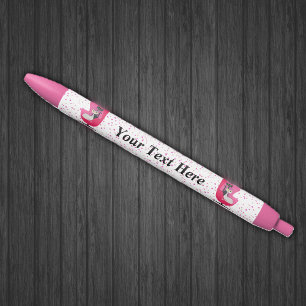 Mid Century Sophisticated Cats in Stoel Roze Stipp Blauwe Inkt Pen