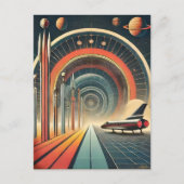 Mid Century Space Age Art Wormhole Port Briefkaart (Voorkant)
