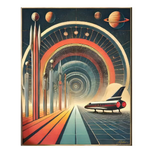 Mid Century Space Age Art Wormhole Port Foto Afdruk