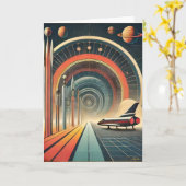 Mid Century Space Age Art Wormhole Port Kaart (Gele Bloem)