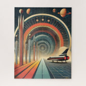 Mid Century Space Age Art Wormhole Port Legpuzzel (Verticaal)