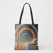 Mid Century Space Age Art Wormhole Port Tote Bag (Voorkant)