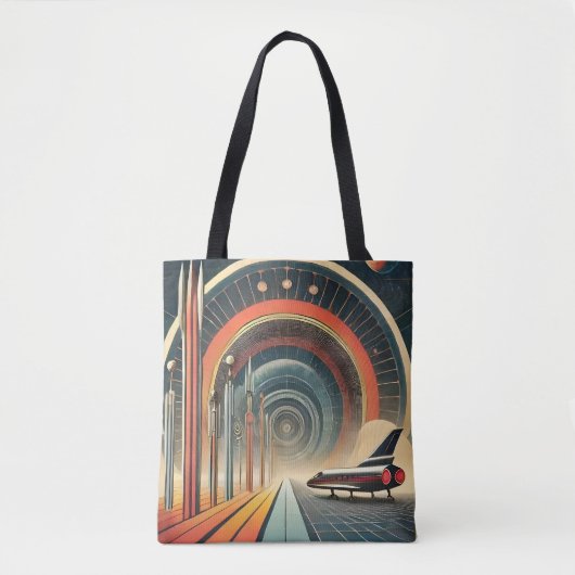 Mid Century Space Age Art Wormhole Port Tote Bag (Voorkant)