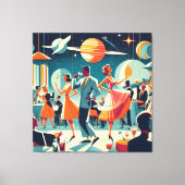 Mid Century Space Age Cocktail Party Canvas Afdruk (Voorkant)