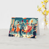 Mid Century Space Age Cocktail Party Kaart (Gele Bloem)