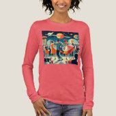 Mid Century Space Age Cocktail Party Tri-Blend Shirt (Voorkant)