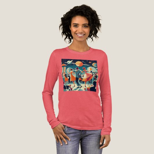 Mid Century Space Age Cocktail Party Tri-Blend Shirt (Voorkant)