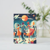 Mid Century Space Age Cocktailparty Briefkaart (Staand voorkant)