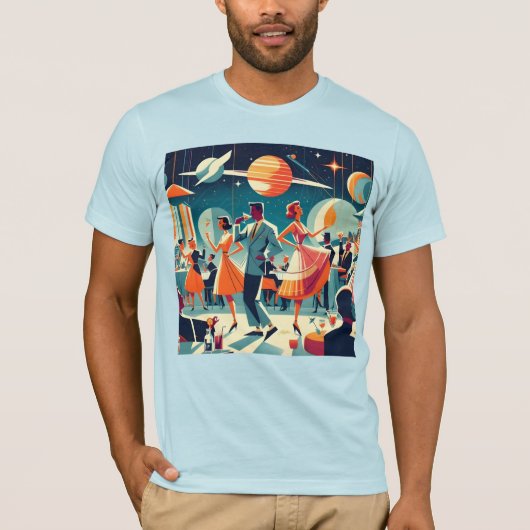 Mid Century Space Age Cocktailparty T-shirt (Voorkant)