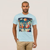 Mid Century Space Age Cocktailparty T-shirt (Voorkant volledig)
