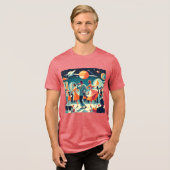 Mid Century Space Age Cocktailparty Tri-Blend Shirt (Voorkant volledig)