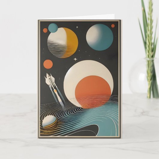 Mid Century Space Age Kunst Melkweg Golven Kaart (Voorkant)