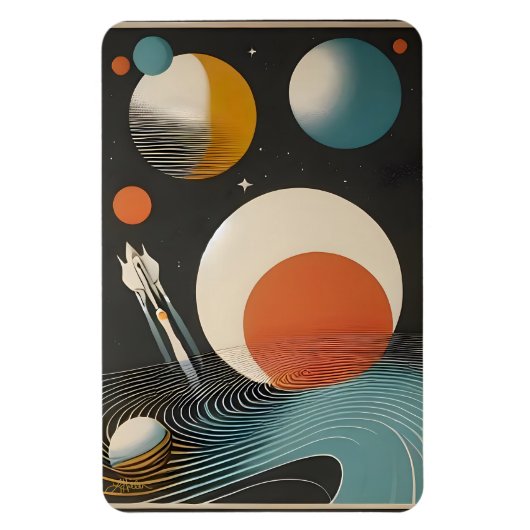 Mid Century Space Age Kunst Melkweg Golven Magneet (Verticaal)