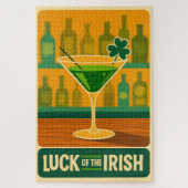 Mid Century St. Patrick's Shamrock Martini Art Legpuzzel (Verticaal)