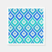 Mid Century Starbrusts op Blue Turquoise Ogee Servet (Voorkant)