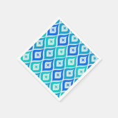 Mid Century Starbrusts op Blue Turquoise Ogee Servet (Hoek)