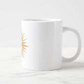 Mid-Century Starburst Monogram Personalized Retro Grote Koffiekop (Rechts)
