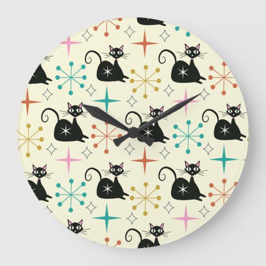 Mid Century Starbursts beroemd gemaakt door Black Grote Klok (Voorkant)