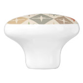 Mid Century Starbursts on Earthy Retro Diamonds Keramische Knop (Zijkant)