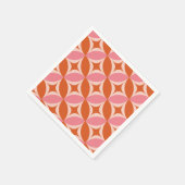 Mid Century Starbursts op cirkels in roze Sinaasap Servet (Hoek)