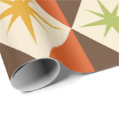 Mid Century Starbursts op Harlequin Diamonds Cadeaupapier (Rol Hoek)