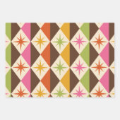Mid Century Starbursts op Harlequin Diamonds Inpakpapier Vel (Voorkant 3)