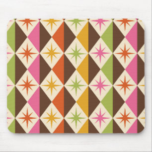 Mid Century Starbursts op Harlequin Diamonds Muismat